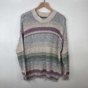 American Eagle Womens Sweater Size XS Crew Neck Long‎ Sleeve Color Block Comfy